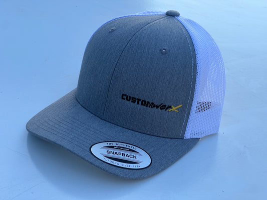 Grey and White Customwerx Logo Hat