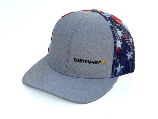 Grey Patriotic Customwerx Logo Hat