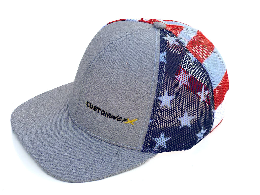 Grey Patriotic Customwerx Logo Hat